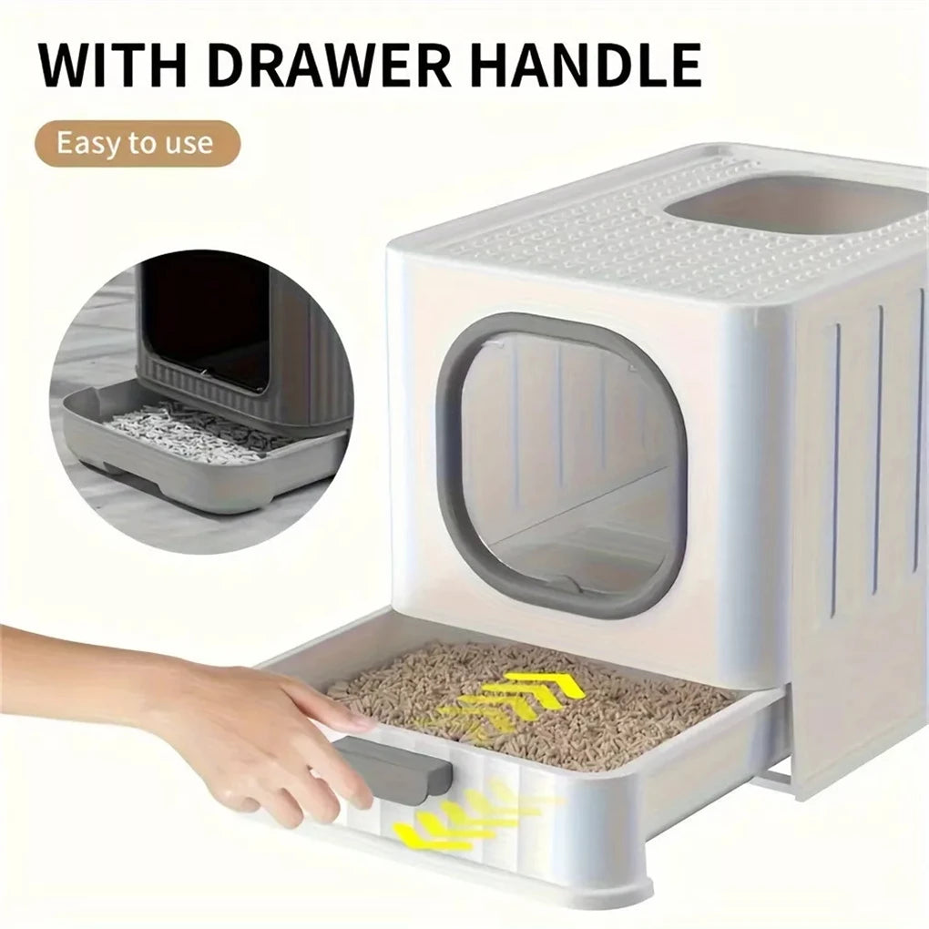 PawNest™ Enclosed Cat Litter Box – Drawer Clean Design & Anti-Tracking