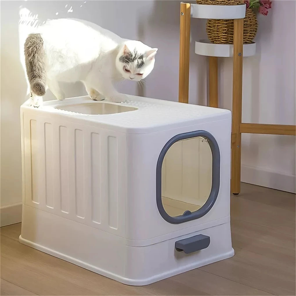 PawNest™ Enclosed Cat Litter Box – Drawer Clean Design & Anti-Tracking
