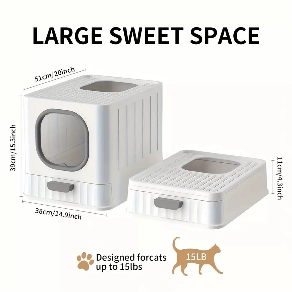 PawNest™ Enclosed Cat Litter Box – Drawer Clean Design & Anti-Tracking