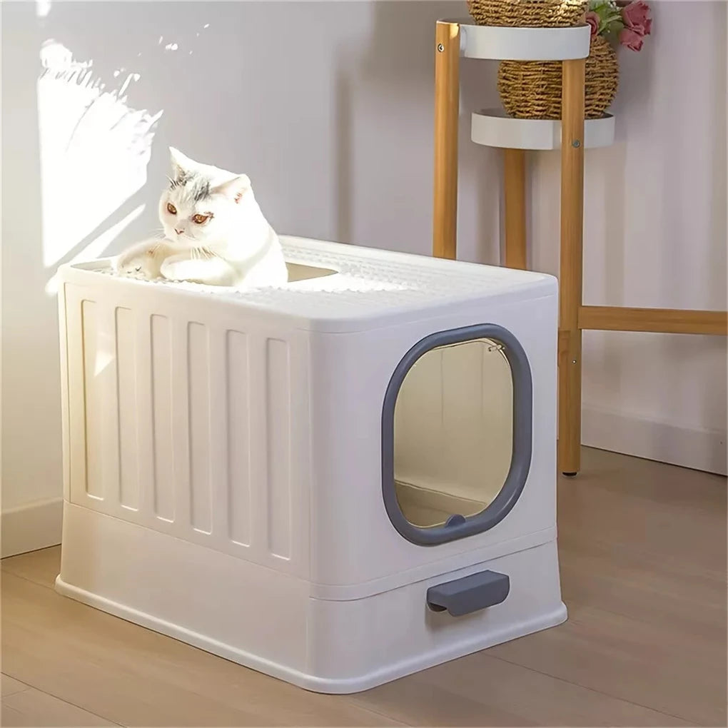 PawNest™ Enclosed Cat Litter Box – Drawer Clean Design & Anti-Tracking