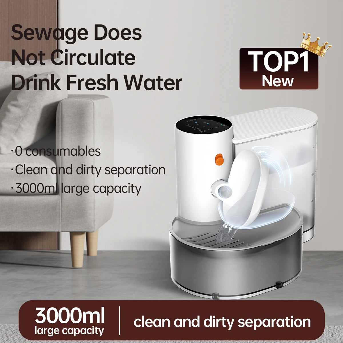 PawNest™ 3000ml Automatic Pet Water Fountain – Ultra-Quiet Cat & Dog Dispenser